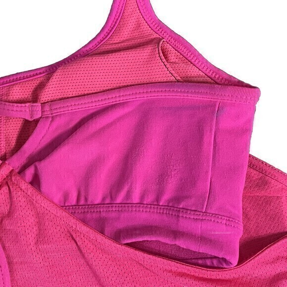 Athleta Athletic Tank Top Size M Fuchsia‎ Hot Pink Strappy Criss Cross Back - Picture 5 of 8